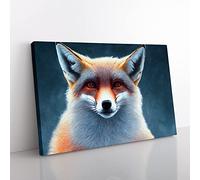Blessed Fox Canvas Wall Art Print Ready to Hang, Framed Picture for Living Room Bedroom Home Office Décor, 60x40 cm (24x16 Inch)