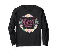 Blessed Fragile X Mama Floral Wreath Mom Mother Long Sleeve T-Shirt