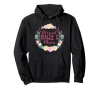 BLESSED FRAGILE X MAMA Floral Wreath Mom Mother Pullover Hoodie