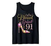 Blessed Graced & 91 Years Old 91st Birthday Woman Queen Bday Tank Top