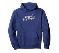 Blessed & Grateful Minimalist Faith Script Pullover Hoodie