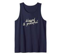 Blessed & Grateful Minimalist Faith Script Tank Top