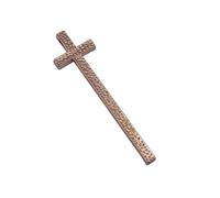 Blessed Hammered Cross Charms For Craft Hobbyists, 81x22mm, Kc Gold Color, 2 Pieces