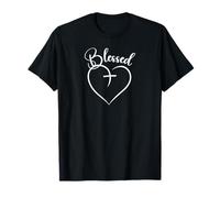 Blessed Heart Cross Jesus Has My Back Faith Christian T-Shirt