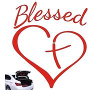 Blessed Heart Stickers - Religious Vinyl Stickers Waterproof Adhesive Material Beauty Enhancing Decorative Christian Sticker Set | Car Wall Window Laptop