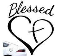 Blessed Heart Stickers - Religious Vinyl Stickers Waterproof Adhesive Material Beauty Enhancing Decorative Christian Sticker Set | Car Wall Window Laptop