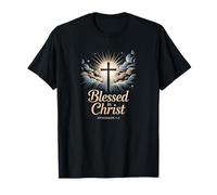 Blessed in Christ Cross Ephesians 1:3 Heavenly Glory T-Shirt
