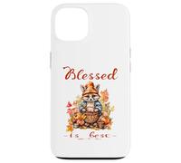 Blessed Is Best Christian Fall & Autumn Cute Vintage Racoon Case for iPhone 13