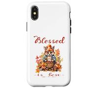 Blessed Is Best Christian Fall & Autumn Cute Vintage Racoon Case for iPhone X/XS