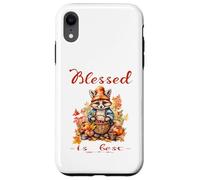 Blessed Is Best Christian Fall & Autumn Cute Vintage Racoon Case for iPhone XR