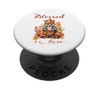 Blessed Is Best Christian Fall & Autumn Cute Vintage Racoon PopSockets Adhesive PopGrip