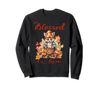 Blessed Is Best Christian Fall & Autumn Cute Vintage Racoon Sweatshirt