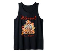 Blessed is Best Christian Fall & Autumn Cute Vintage Racoon Tank Top