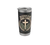 Blessed is He Who Comes Matthew 21:9 Christian Emblem Stainless Steel Insulated Tumbler