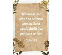 Blessed Is She Notebook - Vintage Paper & Dried Flowers Design | 200 Pages | 5.5 x 8.5
