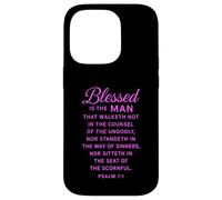Blessed Is The Man Psalm 1:1 Bible Verse Scripture Prayer Case for iPhone 14 Pro