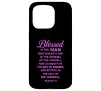 Blessed Is The Man Psalm 1:1 Bible Verse Scripture Prayer Case for iPhone 15 Pro