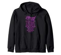 Blessed Is The Man Psalm 1:1 Bible Verse Scripture Prayer Zip Hoodie