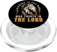 Blessed Is The Man Who Trusts In The Lord Lion Christian Men PopSockets PopGrip for MagSafe