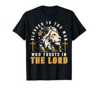 Blessed is The Man Who Trusts in The Lord Lion Christian Men T-Shirt