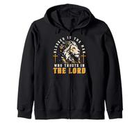 Blessed Is The Man Who Trusts In The Lord Lion Christian Men Zip Hoodie