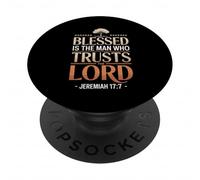 Blessed Is The Man Who Trusts Lord Bible Verse Jesus PopSockets Adhesive PopGrip