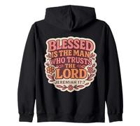 Blessed Is The Man Who Trusts The Lord Christian Womens Girl Zip Hoodie