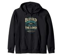 Blessed Is The Man Who Trusts The Lord Christian Zip Hoodie