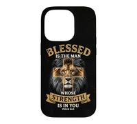 Blessed Is The Man Whose Strength Is In You Psalm 84:5 Lion Case for iPhone 14 Pro