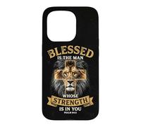 Blessed Is The Man Whose Strength Is In You Psalm 84:5 Lion Case for iPhone 15 Pro