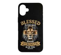 Blessed Is The Man Whose Strength Is In You Psalm 84:5 Lion Case for iPhone 16 Plus