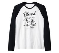 Blessed is The One Jeremiah 17:7 Bible Verse Scripture Faith Raglan Baseball Tee