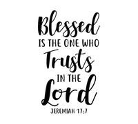 Blessed is The one who Trusts in The Lord Fine Carving Stickers 36x60cm Wall beautification Black