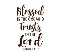 Blessed is The one who Trusts in The Lord Fine Carving Stickers 50.4x84cm Car Body Decoration Coffee