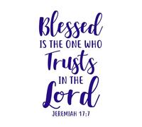 Blessed is The one who Trusts in The Lord Wall Decals Paster Paper 50.4x84cm Personalized Customization DarkBlue