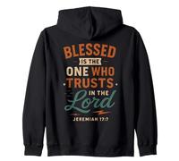 Blessed Is Who Trusts In The Lord - Vintage Christian Zip Hoodie