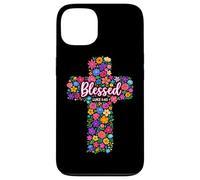 Blessed Luke 1:45 Christian Floral Cross Worship Religion Case for iPhone 13