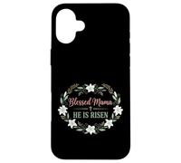 Blessed Mama He Is Risen Christian Easter Design Case for iPhone 16 Plus