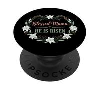 Blessed Mama He Is Risen Christian Easter Design PopSockets Adhesive PopGrip
