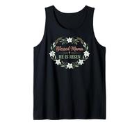 Blessed Mama He is Risen Christian Easter Design Tank Top
