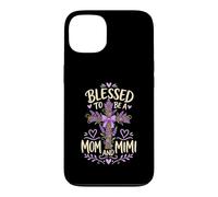 Blessed Mom Mimi Lavender Cross Case for iPhone 13