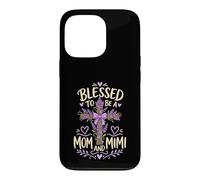Blessed Mom Mimi Lavender Cross Case for iPhone 13 Pro