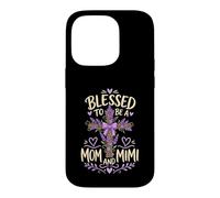 Blessed Mom Mimi Lavender Cross Case for iPhone 14 Pro