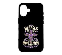 Blessed Mom Mimi Lavender Cross Case for iPhone 16