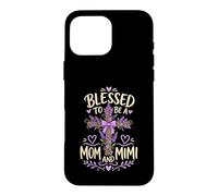 Blessed Mom Mimi Lavender Cross Case for iPhone 16 Pro Max