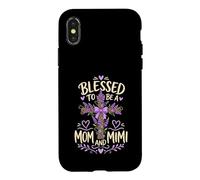 Blessed Mom Mimi Lavender Cross Case for iPhone X/XS