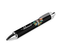 Blessed Mom Sunflower Faith Retractable Ballpoint Pen Blue Ink Ball Pens Smooth Writing with Comfortable Grip Office Supplies for Men Women 1 PCS AS PIC 1