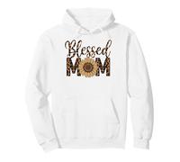 Blessed Mom Sunflower Leopard Print Design Pullover Hoodie