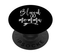 Blessed Momma With Arrow Classy Trendy Script Mother's Day PopSockets Adhesive PopGrip