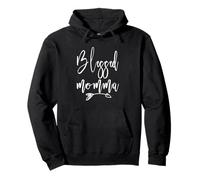 Blessed Momma With Arrow Classy Trendy Script Mother's Day Pullover Hoodie